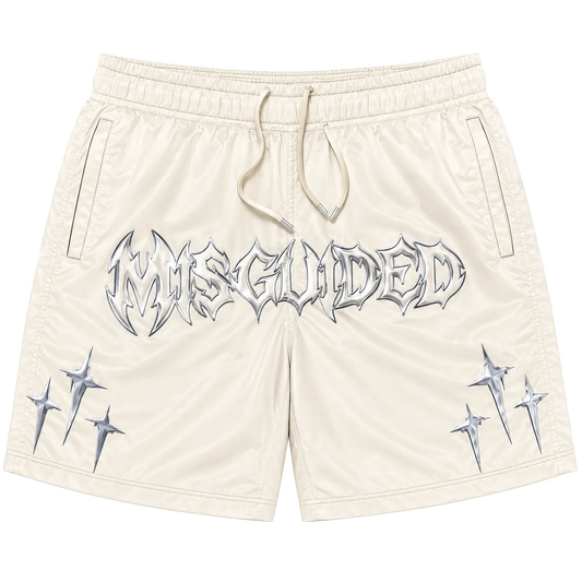 MISGUIDED NYLON SHORTS [CREAM]