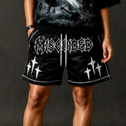 MISGUIDED NYLON SHORTS [BLACK]