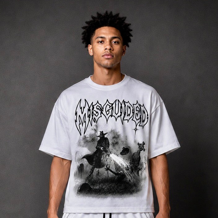 MISGUIDED BOX TEE [WHITE]