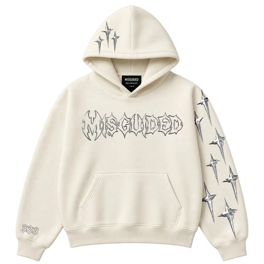 MISGUIDED STAR HOODIE [CREAM]