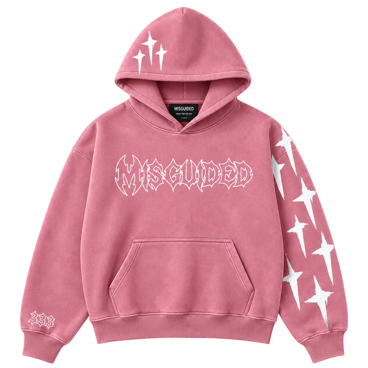 MISGUIDED STAR HOODIE [PINK]