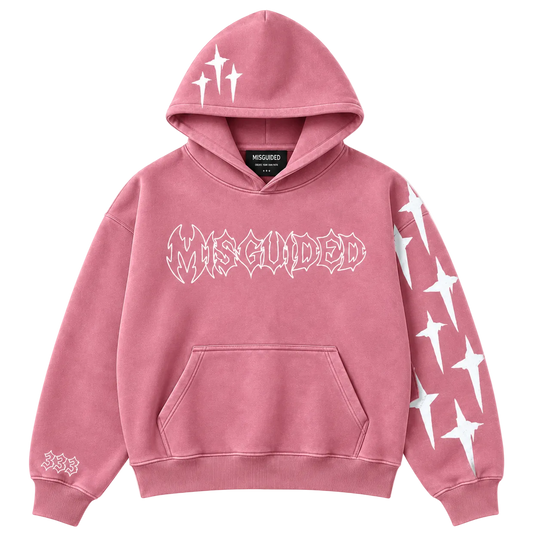 MISGUIDED STAR HOODIE [PINK]