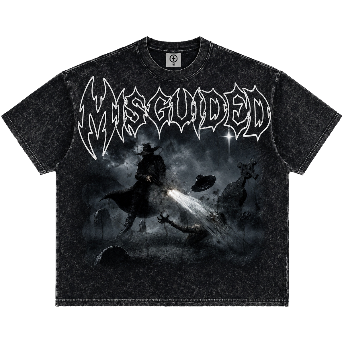 MISGUIDED BOX TEE [BLACK]