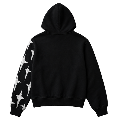 MISGUIDED STAR PUFF PRINT ZIP HOODIE
