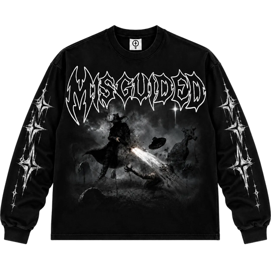 MISGUIDED LS TEE [BLACK]