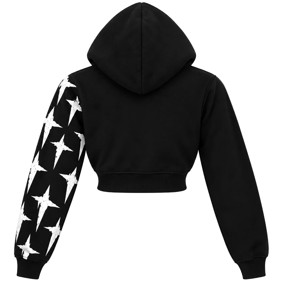 WOMENS MISGUIDED CROPPED ZIP UP HOODIE [BLACK]