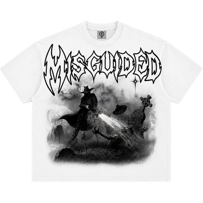 MISGUIDED BOX TEE [WHITE]