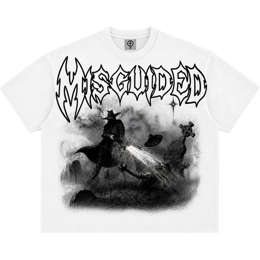 MISGUIDED BOX TEE [WHITE]