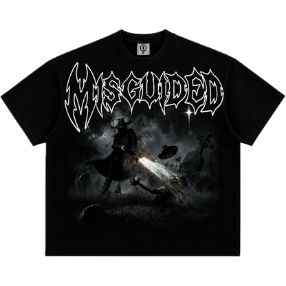 MISGUIDED BOX TEE [BLACK]