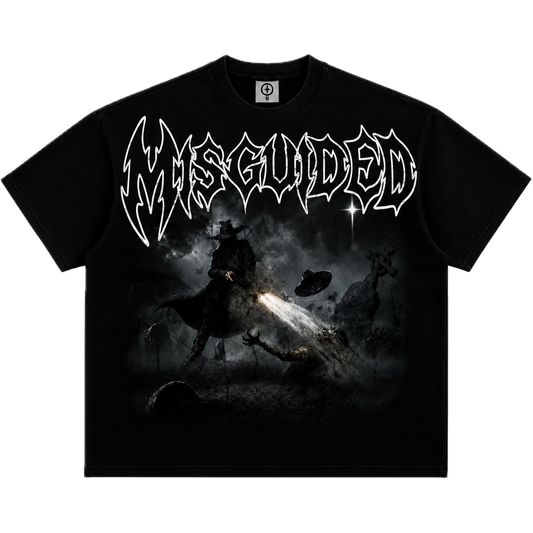 MISGUIDED BOX TEE [BLACK]
