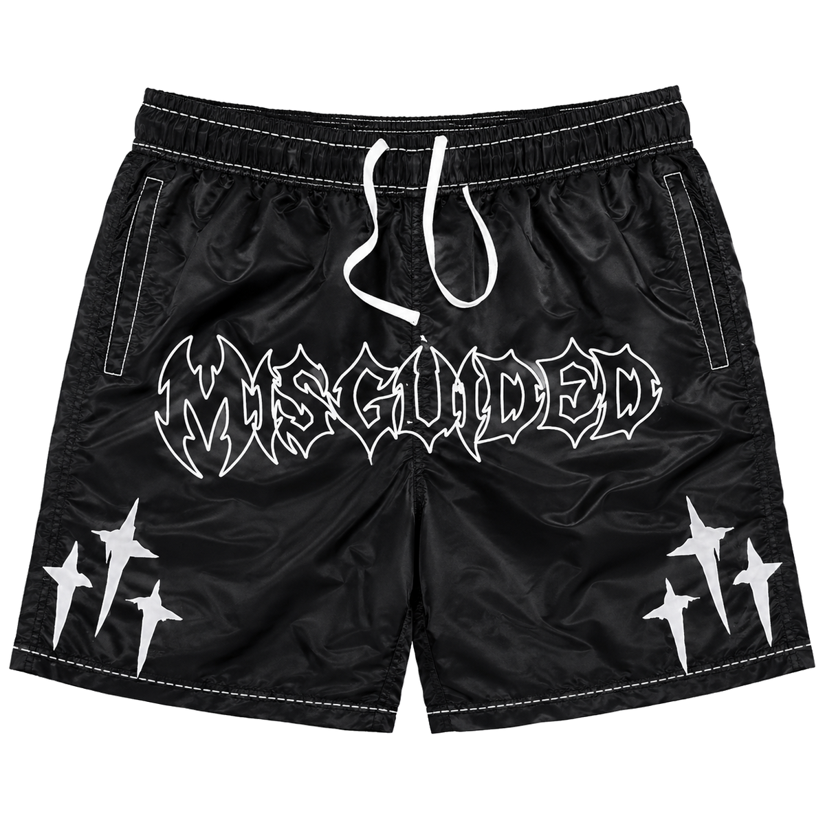 MISGUIDED NYLON SHORTS [BLACK]