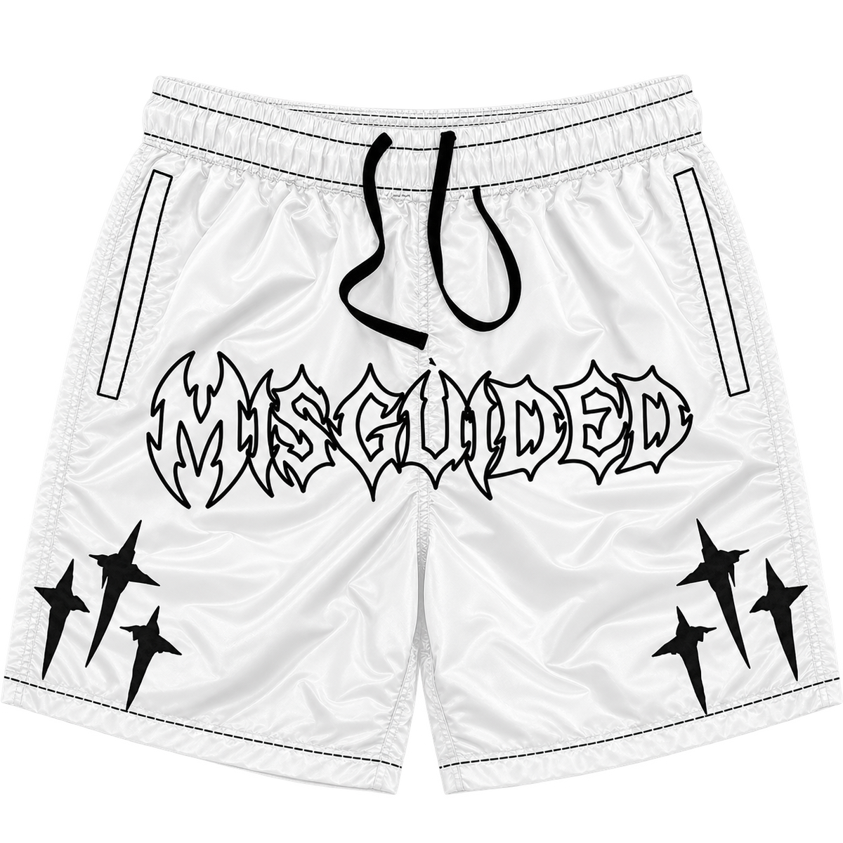 MISGUIDED NYLON SHORTS [WHITE]
