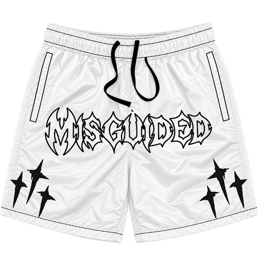 MISGUIDED NYLON SHORTS [WHITE]