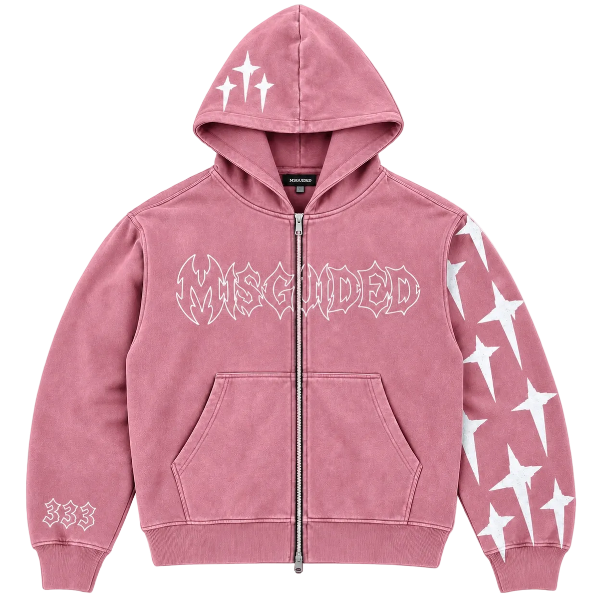 MISGUIDED REFLECTIVE ZIP UP [PINK]